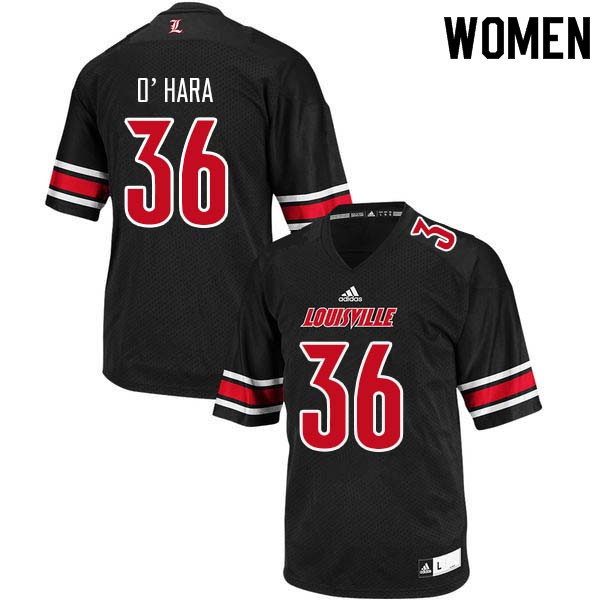 Women Louisville Cardinals #36 Evan O'Hara College Football Jerseys Sale-Black